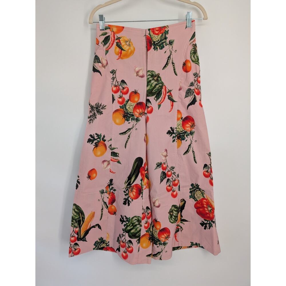 NWT Maeve High-Rise Veggie Print Crop Wide-Leg Pants Size 2 Pink #8G539 - Picture 2 of 10